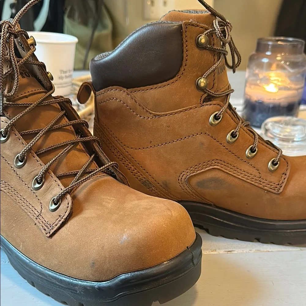 Red Wing Shoes Brown Combat Boots - Picture 4 of 5